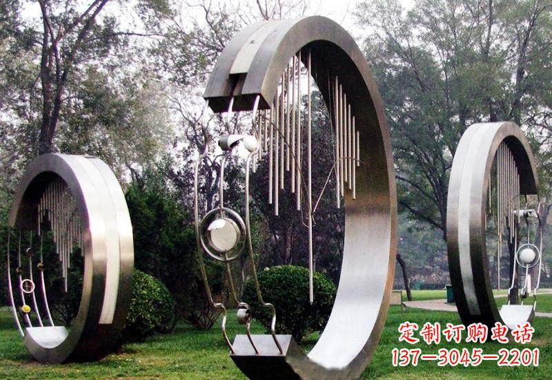 长沙不锈钢圆环雕塑——聆听之美
