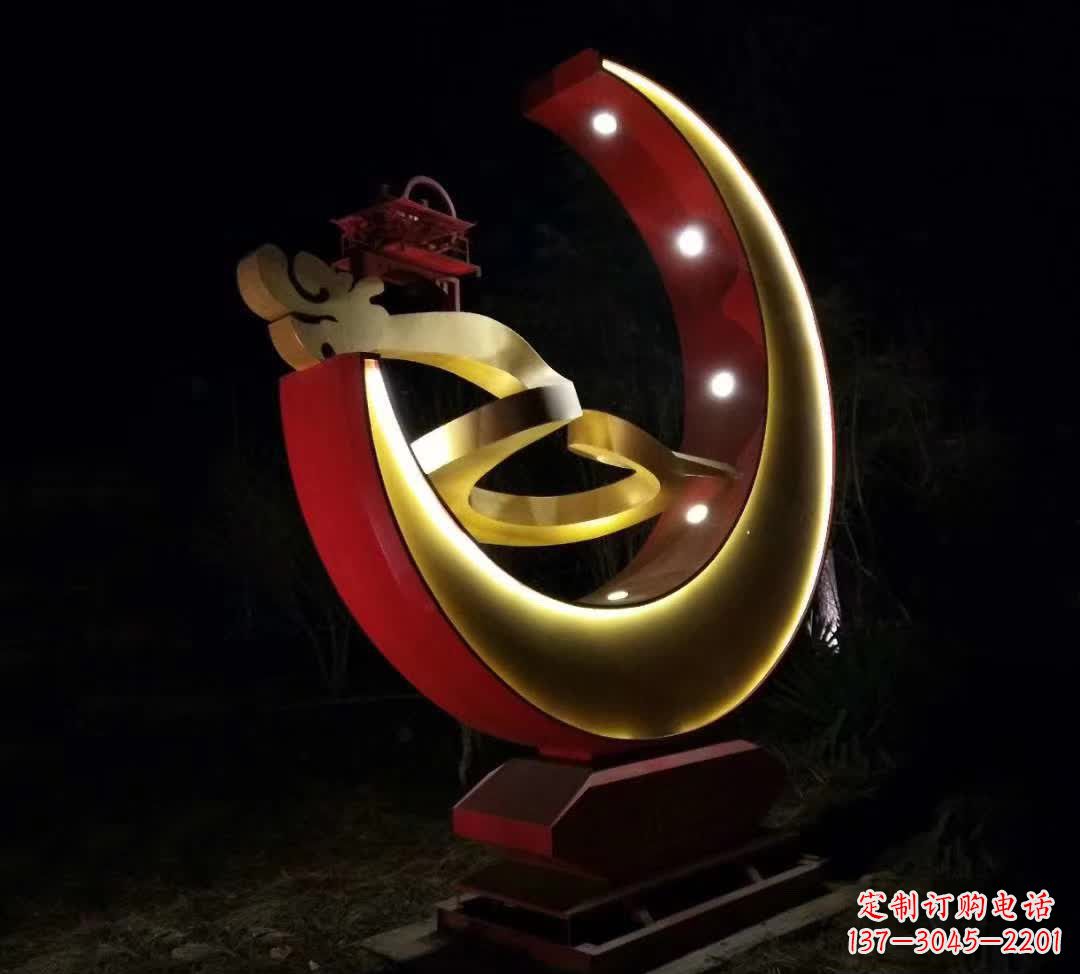 长沙不锈钢月亮雕塑静谧中的经典之美