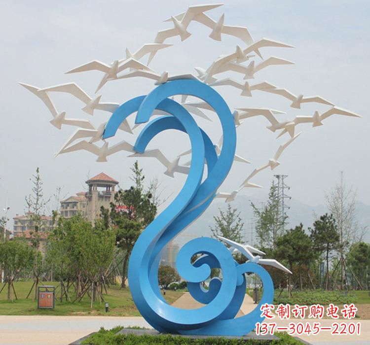 长沙新题目精美不锈钢大雁雕塑