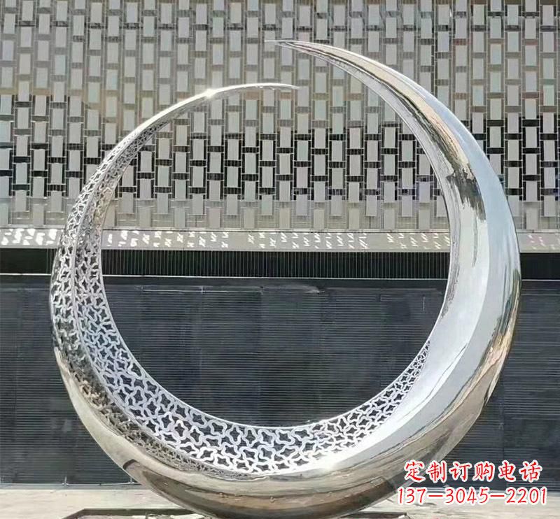 长沙精美不锈钢圆环雕塑