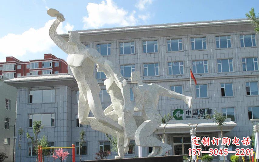 长沙不锈钢打乒乓球人物雕塑