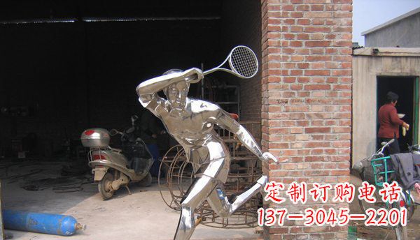长沙不锈钢打羽毛球雕塑 (2)