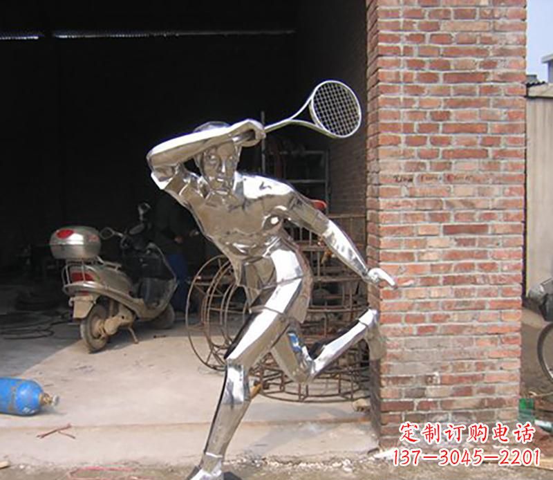 长沙不锈钢打羽毛球雕塑