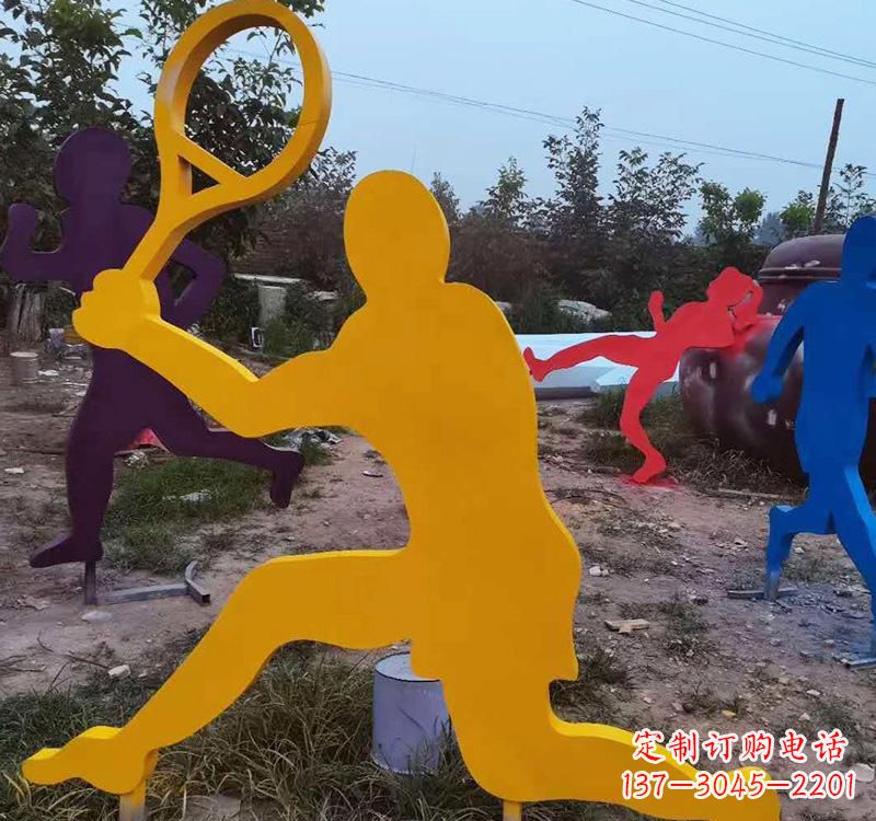 长沙不锈钢打羽毛球雕塑2