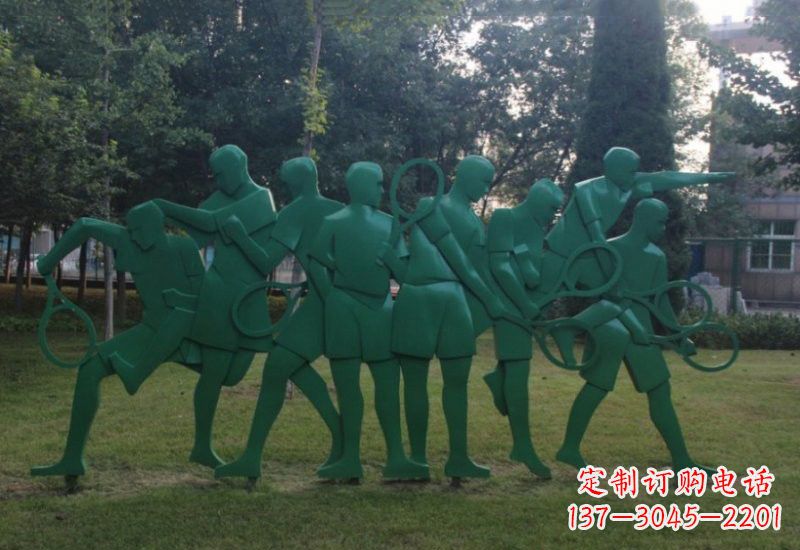 长沙不锈钢羽毛球人物雕塑精美绝伦