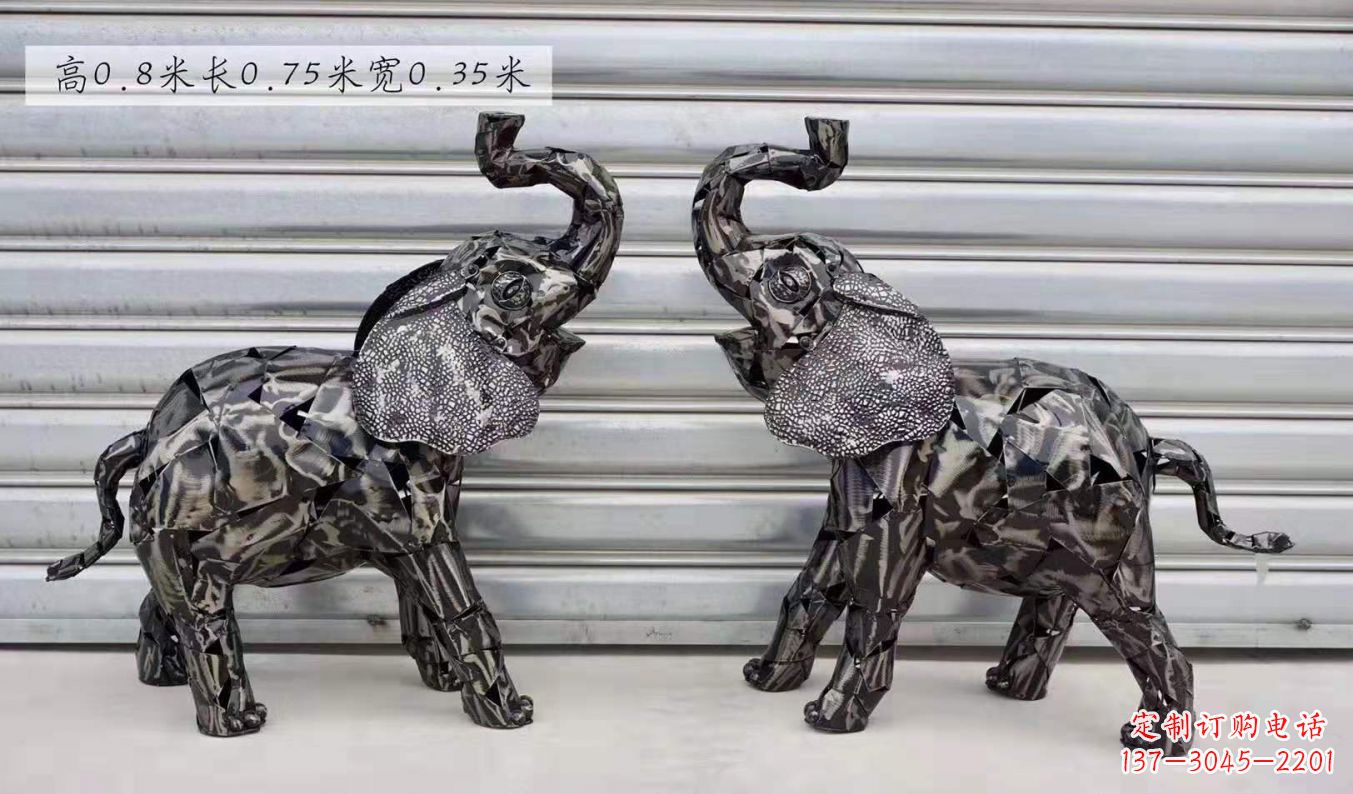 长沙不锈钢大象雕塑精美的摆件装饰