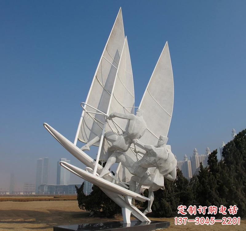 长沙不锈钢大型帆船雕塑海洋精神的象征