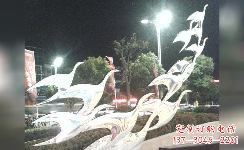 长沙不锈钢大雁雕塑——灿烂的翱翔