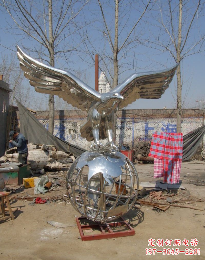 长沙老鹰雕塑不锈钢大展鸿图