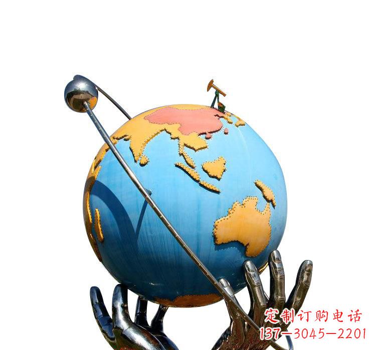长沙不锈钢地球雕塑象征着世界和平