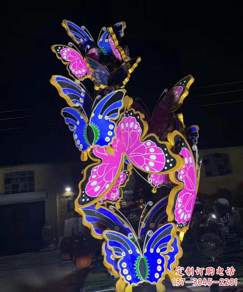 长沙不锈钢蝴蝶雕塑彩绘魅力无限