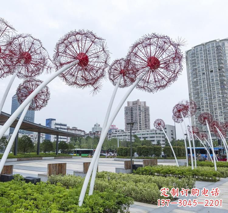 长沙不锈钢蒲公英雕塑色彩缤纷的自然之美