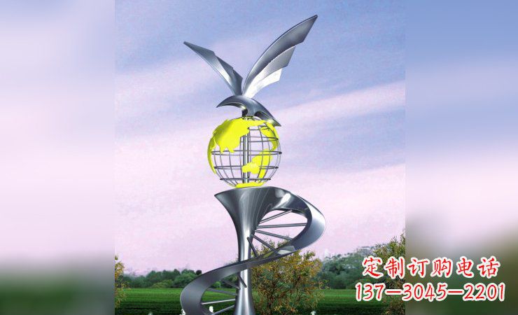 长沙雄鹰展翅,不锈钢雕塑飞翔