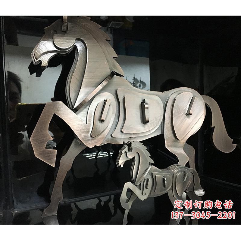 长沙不锈钢动物马雕塑艺术精美动人