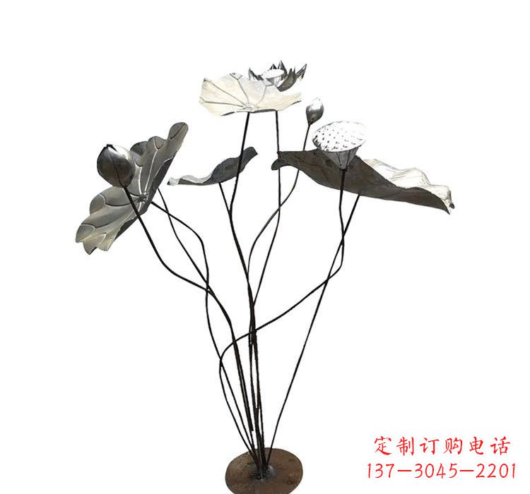 长沙不锈钢锻造莲花雕塑精美外形，长久耐用