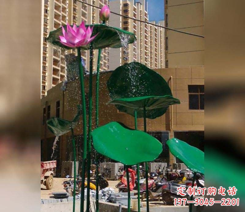 长沙不锈钢仿真荷花雕塑