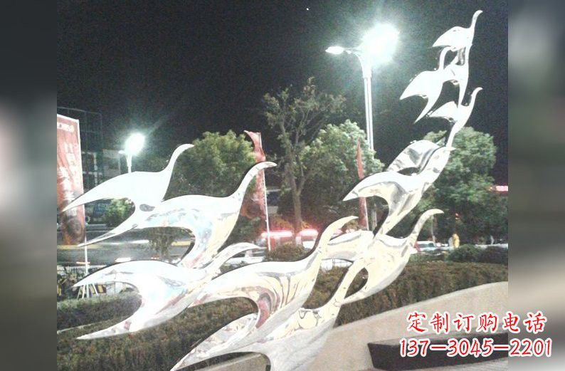 长沙不锈钢大雁雕塑一种高雅的艺术美学