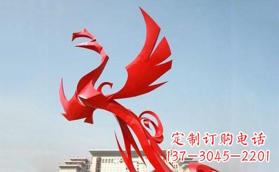 长沙不锈钢凤凰展翅雕塑精致的艺术品