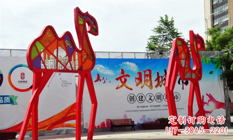 长沙不锈钢骆驼雕塑——精美的艺术之作