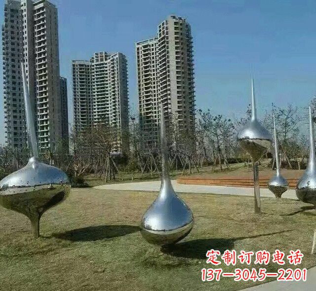 长沙不锈钢陀螺雕塑精美装饰公园环境