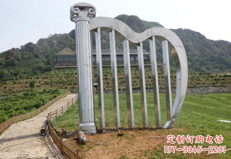 长沙不锈钢竖琴雕塑一曲轻柔的旋律