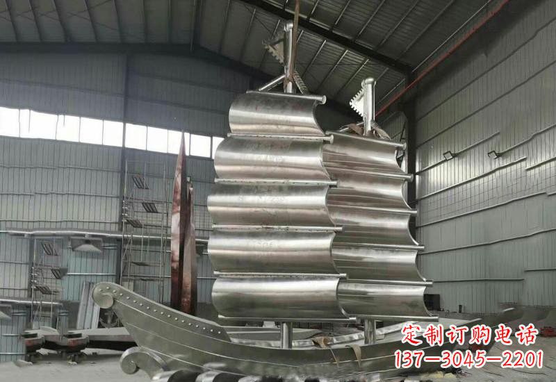 长沙不锈钢帆船雕塑美丽的海洋艺术