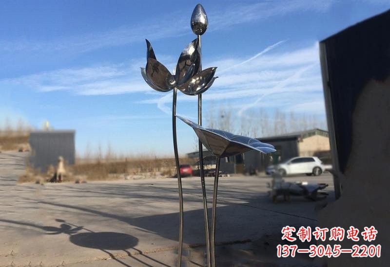 长沙不锈钢荷花雕塑精美的艺术瑰宝