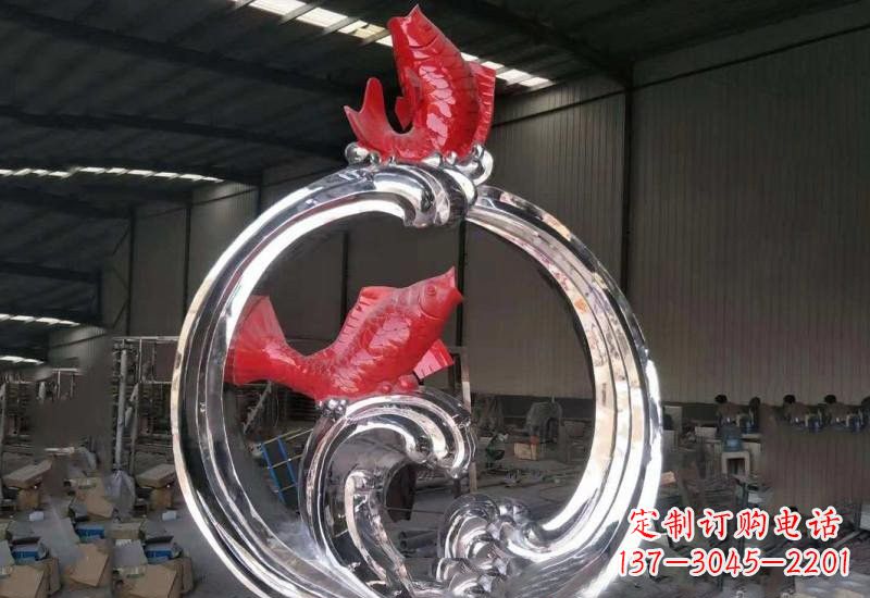 长沙不锈钢跃龙门雕塑——浪漫传奇的见证