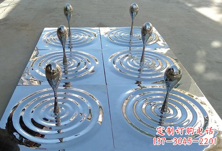 长沙不锈钢水滴雕塑激发自然之美
