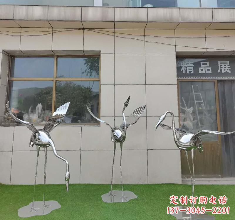长沙不锈钢仙鹤雕塑传承传统文化