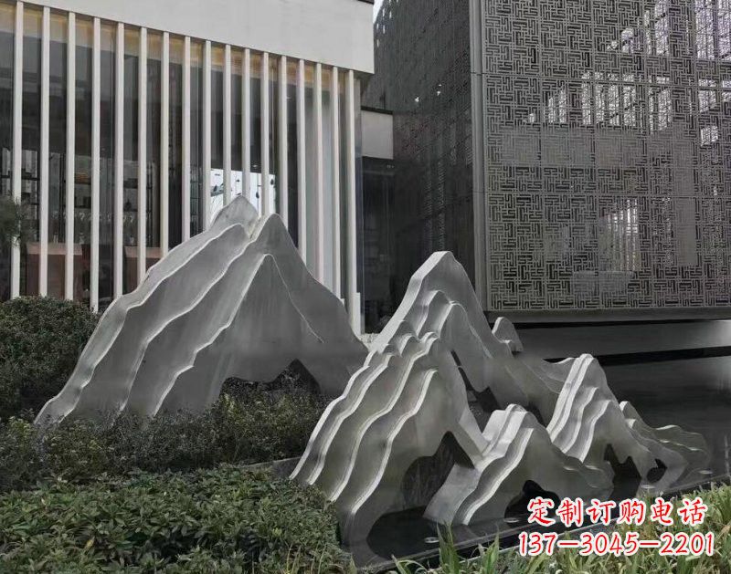 长沙不锈钢公园小区精美的假山雕塑