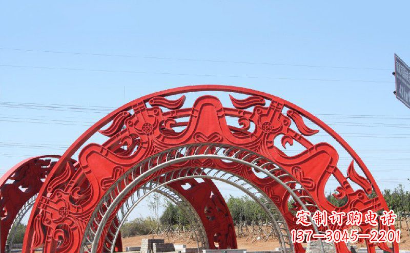 长沙不锈钢拱门雕塑美丽的艺术精品
