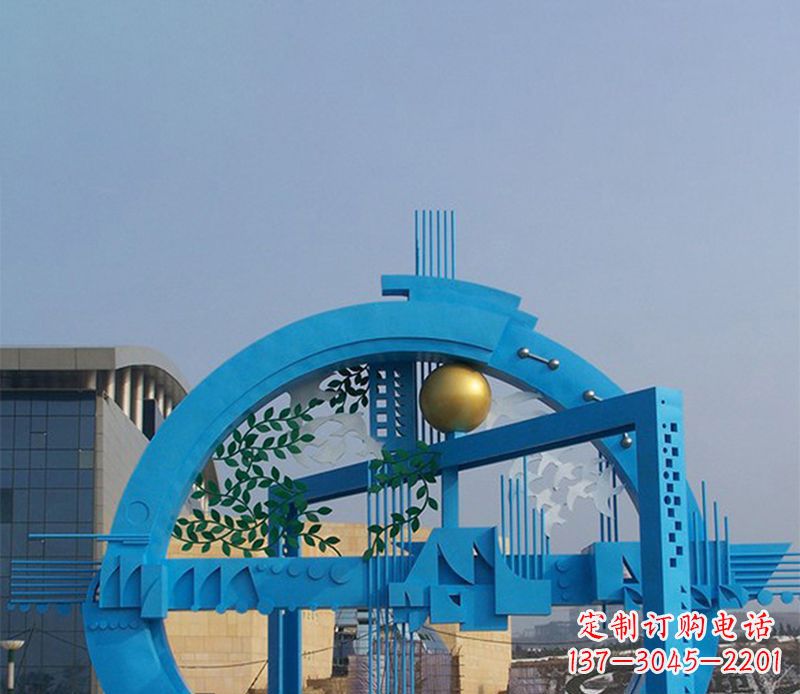 长沙不锈钢拱桥雕塑美丽的艺术品