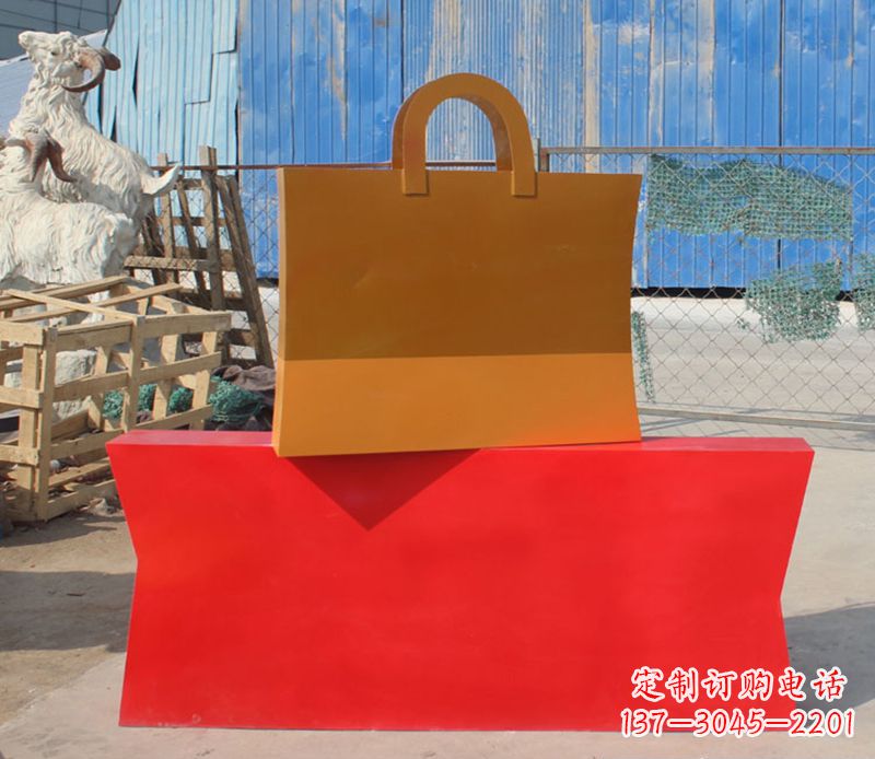 长沙精美不锈钢购物袋雕塑