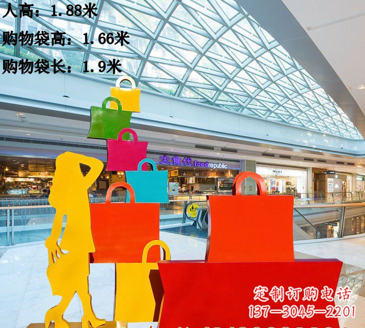 长沙不锈钢购物袋雕塑艺术品的独特之处
