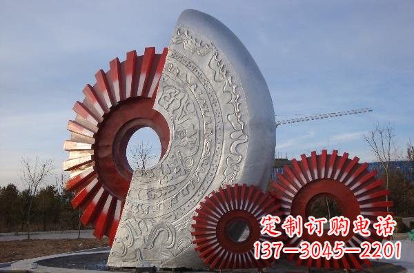 长沙不锈钢齿轮雕塑精致而精美