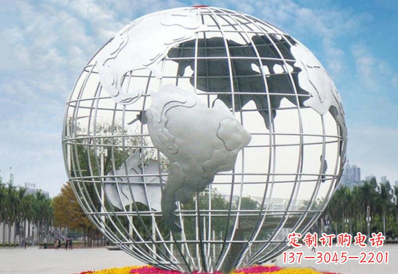 长沙不锈钢地球雕塑象征着和平与友谊