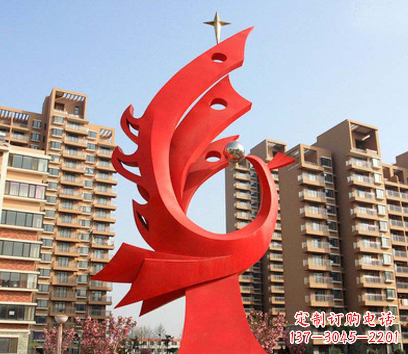 长沙凤凰雕塑不锈钢广场的精美景观