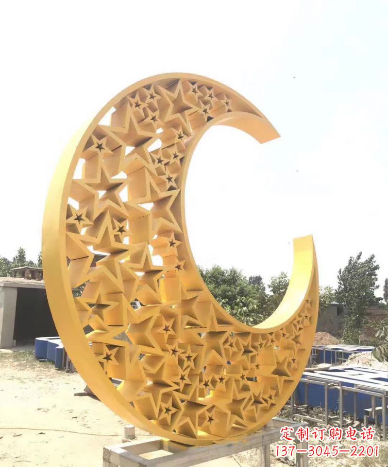 长沙不锈钢月亮雕塑象征着梦想与希望