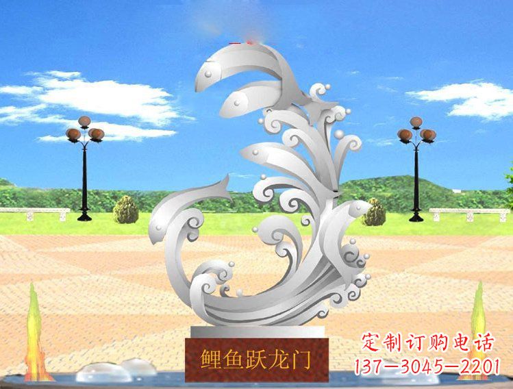 长沙不锈钢广场上的龙雕塑