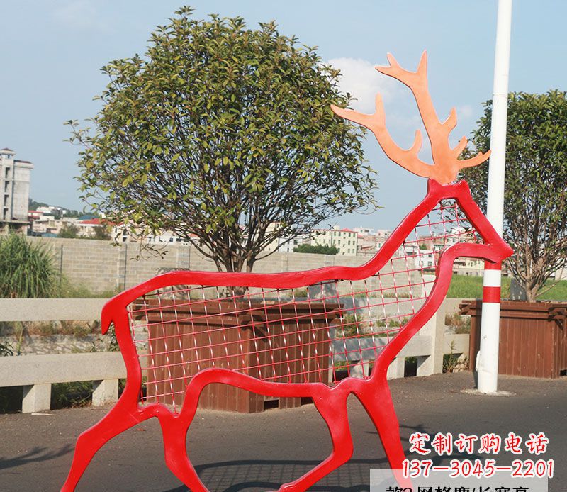 长沙不锈钢动物雕塑——鹿