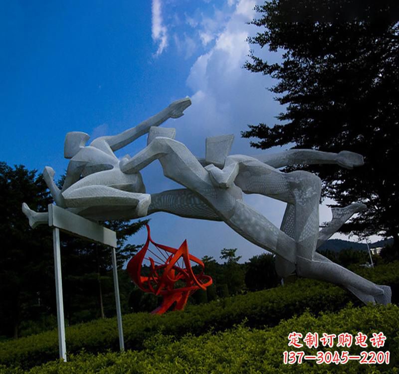长沙不锈钢中的运动员雕塑