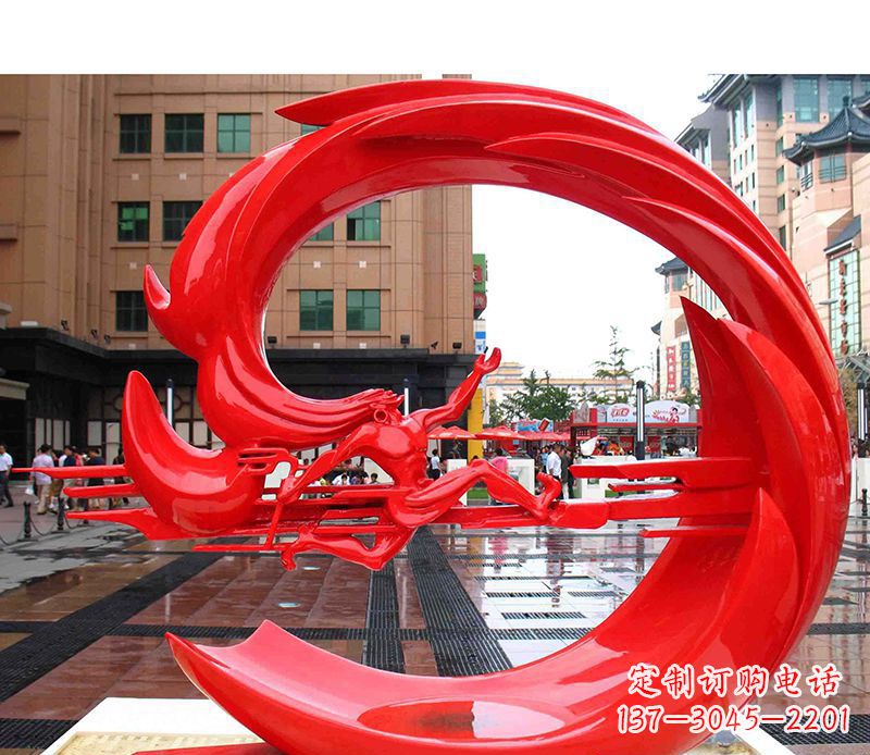长沙精美的不锈钢圆环雕塑