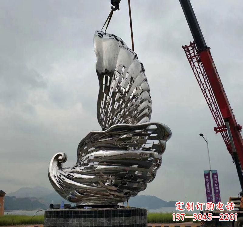 长沙不锈钢海螺雕塑象征着海洋的美丽