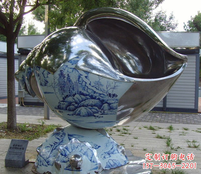 长沙不锈钢海螺雕塑精致美观的艺术品