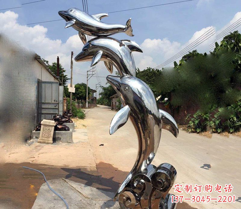 长沙不锈钢海豚雕塑艺术的浪漫