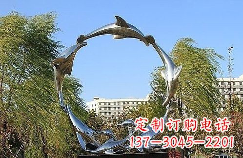 长沙不锈钢海豚雕塑美的化身