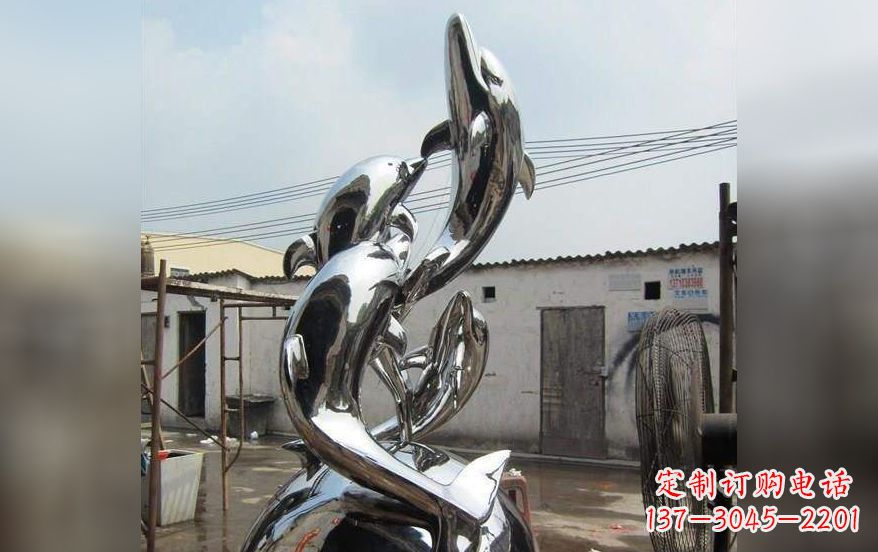长沙海豚之美——不锈钢海豚雕塑