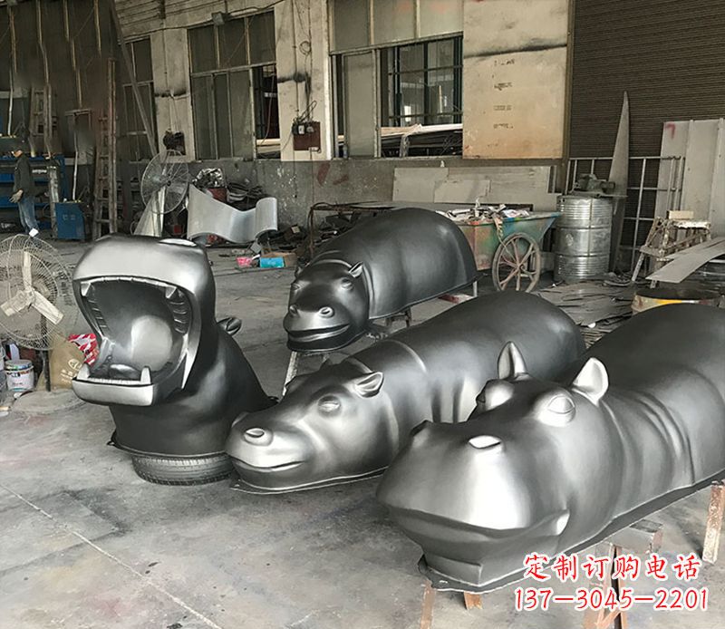 长沙不锈钢河马雕塑——艺术与自然的完美结合