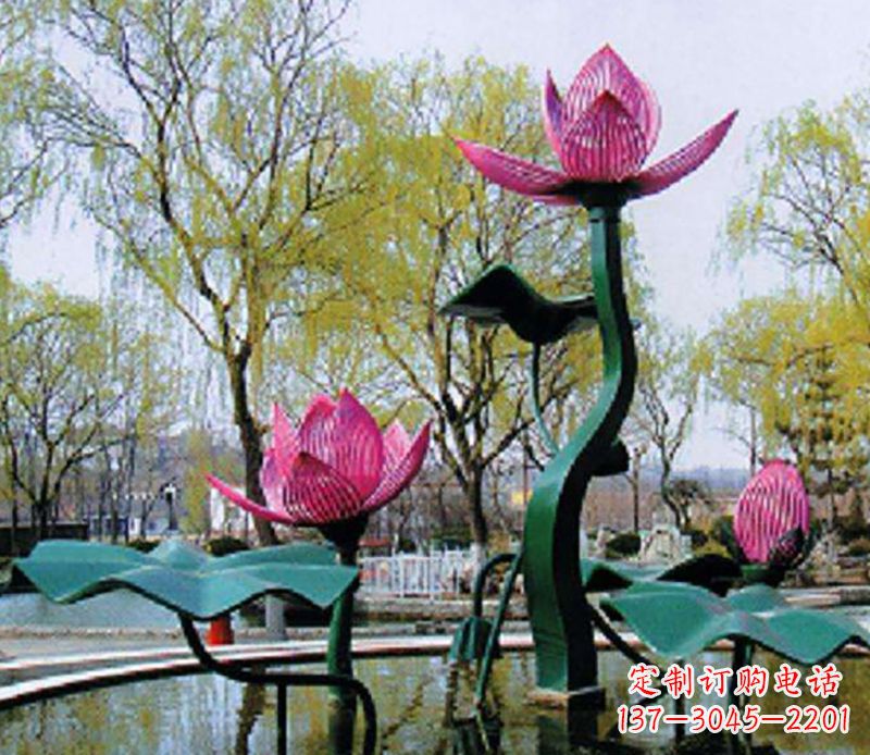 长沙不锈钢荷花雕塑美丽的自然之美